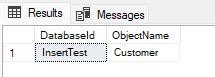 Results to show our database and object name from corresponding IDs