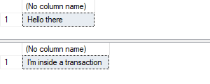 results showing variable output after a commit
